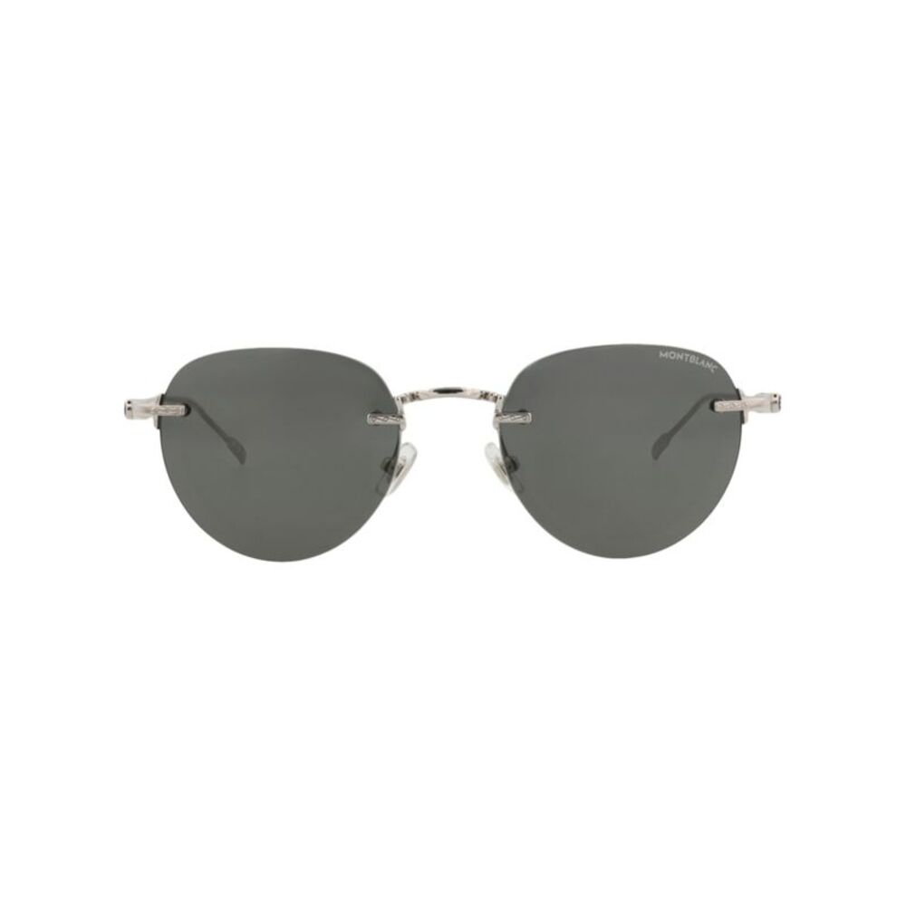 Montblanc Round-Frame Metal Sunglasses Silver Mens